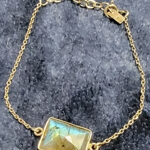 Fancy real silver and stone bracelet